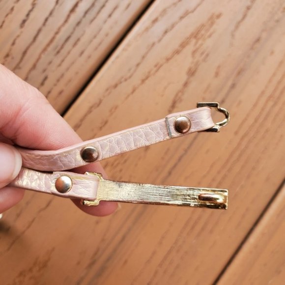 Pastel Pink Faux Leather Wrap Bracelet Rhinestones Glam Party Casual Boho Preppy - Picture 6 of 7